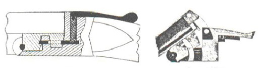 1 - барут; 2 - канал за поминување на пламенот; 3 - наковална; 4 - иницијална смеса.